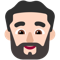 Man- Light Skin Tone- Beard emoji on Microsoft